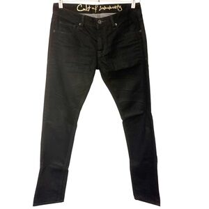 Cult of Individuality Men’s Black Rebel Straight Jeans Button Fly 32W x 34L